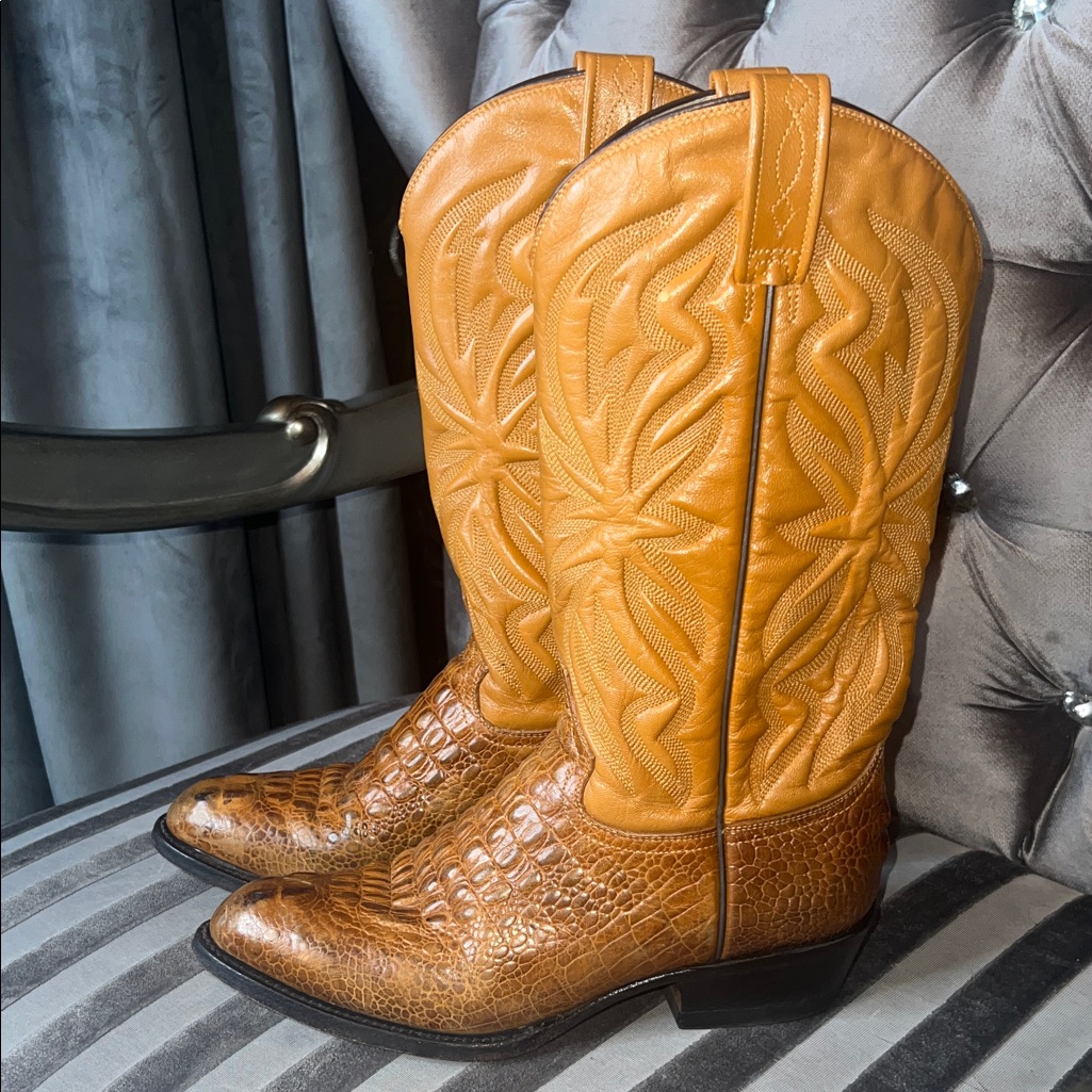 Golden Heirloom Joma Full-Quill Ostrich Boots